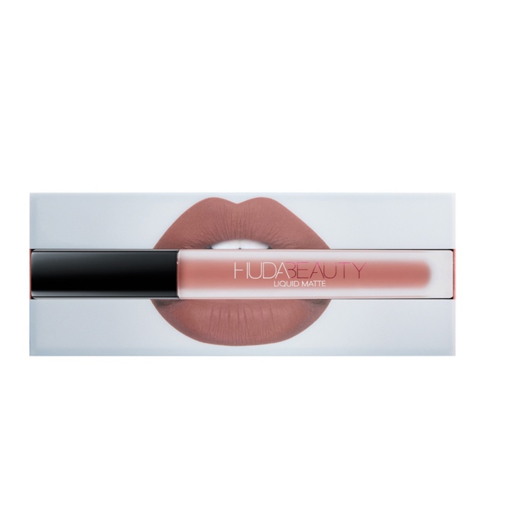 Huda Beauty liquid matte lipstick.
